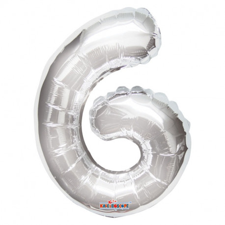 Silver Number 6 Balloon (14 inch)