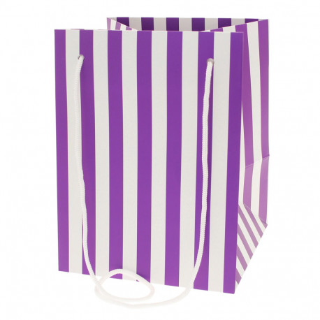 Purple Candy Stripe Hand Tied Bag
