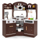 Kids Corner Wooden Play Kitchen with Coffee Machine Slide Microwave