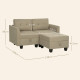 &#039;L&#039; Shape Modular Storage Sofa - Light Brown