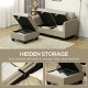 &#039;L&#039; Shape Modular Storage Sofa - Light Brown