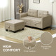 &#039;L&#039; Shape Modular Storage Sofa - Light Brown