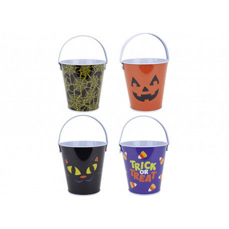 Printed Halloween Tin Candy Buckets (Assorted)