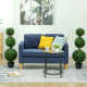 Set of 2 Decorative Artificial Plants, Topiary Ball-shaped Boxwood Trees in Pot, Fake Plants for Home Indoor outdoor Decor, 100c