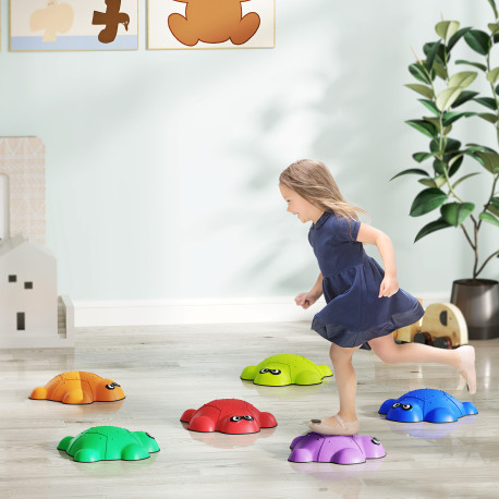 AIYAPLAY 6 PCS Balance Stepping Stones with Non-slip Edge, Indoor Outdoor Obstacle Courses for Kids Ages 3-8 Years, Multicoloure