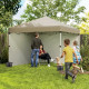 Outsunny 3 x 3 (M) Pop Up Gazebo, UPF 30+ with 2 Sidewalls, Leg Weight Bags and Wheeled Bag, Height Adjustable Party Tent Event 