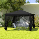 Outsunny 3 x 3 m Pop Up Gazebo, 420D Garden Tent Canopy with Removable Mesh Sidewall Netting, Carry Bag for Garden Patio Outdoor