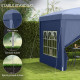 Outsunny 3 x 3.6m Hardtop Gazebo Canopy with Polycarbonate Roof Garden Pavilion with Removable Curtains and Steel Frame, Dark Gr