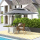 Outsunny 3 x 3(m) Cantilever Parasol with Aluminium Frame, Crank and Tilt, 360° Rotation, Double Top Garden Umbrella with Base a