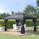 Outsunny 3 x 4m Aluminium Garden Gazebo, Marquee Canopy Shelter Pavilion Party Tent with Nets and Curtains for Garden and Deck, 