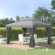 Outsunny 3 x 4m Aluminium Garden Gazebo, Marquee Canopy Shelter Pavilion Party Tent with Nets and Curtains for Garden and Deck, 