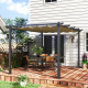 Outsunny 3 x 4m Aluminium Pergola, with Retractable Roof - Khaki