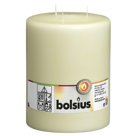 Bolsius 3-wick Mammoth Ivory Pillar Candle (200/150mm)