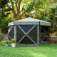 Outsunny 3x3(m) Replacement Gazebo Canopy, Double Tier Roof Top for Garden, Patio, Outdoor, Black (TOP ONLY)