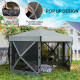 Outsunny 3x3(m) Replacement Gazebo Canopy, Double Tier Roof Top for Garden, Patio, Outdoor, Black (TOP ONLY)