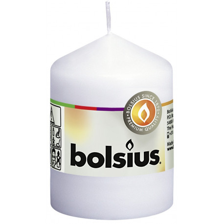 Bolsius Pillar Candle White (80mm x 58 mm)