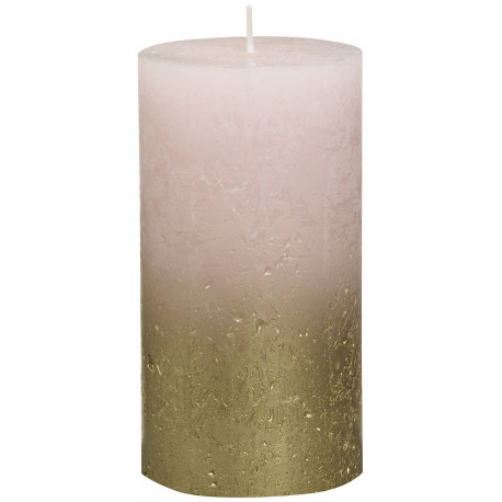 Bolsius Rustic Faded Gold Pink  Metallic Candle (130mm x 68mm)