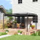 Outsunny 4 x 3m Metal Pergola, with Retractable Canopy Roof - Black