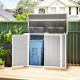 Outsunny 4.7 x 2.5FT Garden Shed, Lockable Outdoor Storage Shed with Openable Lid, Small Shed for 2 Trash Cans, Tools, Patio, Li