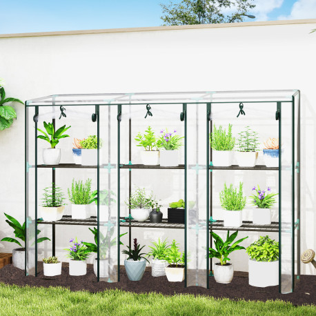 Outsunny 46 x 215cm Nine-Shelf Greenhouse