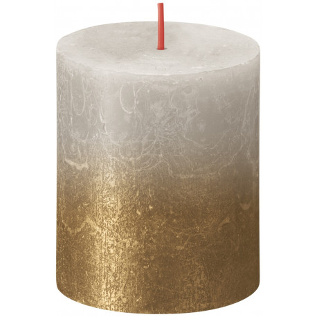 Sandy Grey Gold Bolsius Rustic Metallic Candle (80 x 68mm)