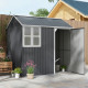 Outsunny 7 x 6ft Galvanised Garden Shed, with Latch - Dark Grey