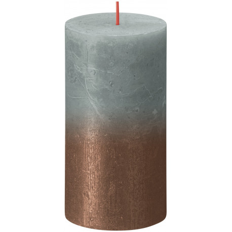 Bolsius Rustic Faded Eucalyptus Green Copper Metallic Candle (130mm x 68mm)