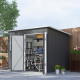 Outsunny 8.5 x 6ft Storage Shed Galvanised Steel Garden Shed, Metal Shed with Foundation Kit, Window, Lockable Wide Doors and Ai