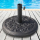 Outsunny 9kg Garden Parasol Base, Round Resin Sun Umbrella Base, Outdoor Umbrella Stand for 38mm or 48mm Outdoor Umbrella Poles,