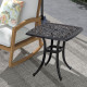 Outsunny Cast Aluminium Bistro Table, Outdoor Square Side Table with Umbrella Hole, Garden Table for Balcony, Bronze Tone