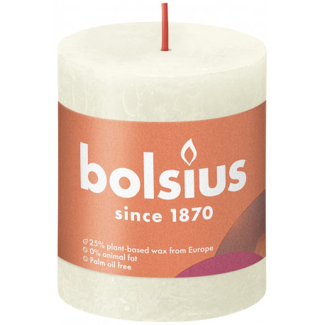 Soft and Pearl Bolsius Rustic Shine Pillar Candle (80 x 68mm)