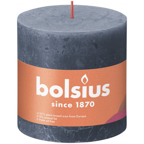 Bolsius Rustic Shine Twilight Blue Pillar Candle (100mm x 100mm)