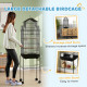 Portable Clothes Wardrobe for Bedroom, Foldable Clothes Organiser with Cube Storage, Hanging Rods, Magnet Doors, White