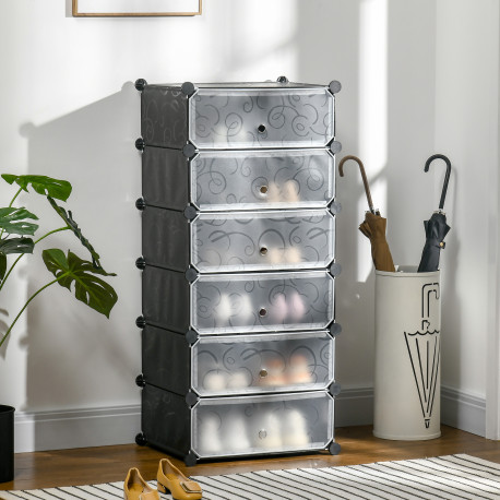 Six Cube Modular Storage Storage Unit - Black