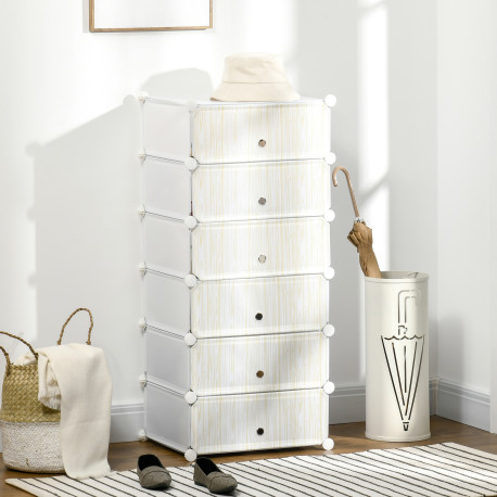 Six Cube Modular Storage Storage Unit - White