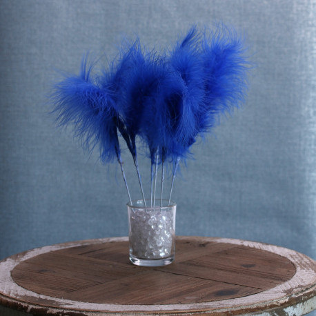 Royal Blue Fluff Feathers Bunch (6 Pack)