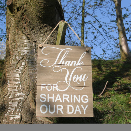 Hanging Sign Thankyou for sharing our day