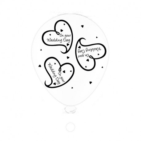 White Wedding Day Latex Balloons (6 Packs)