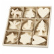 Wooden Blank Xmas Craft shapes - 72 pc pk