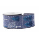 Blue with White &amp; Blue Glitter Trees Ribbon (63mm x 10yds)