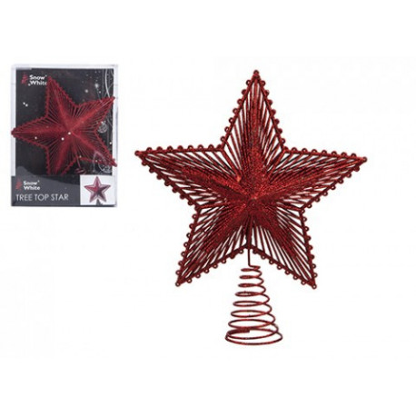 20cm Luxury Tree Top Star Red