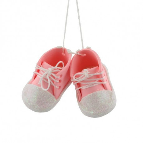 Baby Pink Bootees Tree Ornament  by Juliana