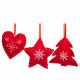 Assorted Red Felt Heart Tree Decoration