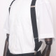 50mm Wide Diamond-shaped Dark Grain Trouser Braces Suspenders Adjustable Unisex Trousers Suspander - Black