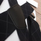 50mm Wide Diamond-shaped Dark Grain Trouser Braces Suspenders Adjustable Unisex Trousers Suspander - Black