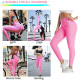 High Waist Gym Honeycomb Trousers Yoga Pants Push Up Leggings - Pink S