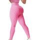 High Waist Gym Honeycomb Trousers Yoga Pants Push Up Leggings - Pink S