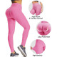 High Waist Gym Honeycomb Trousers Yoga Pants Push Up Leggings - Pink S