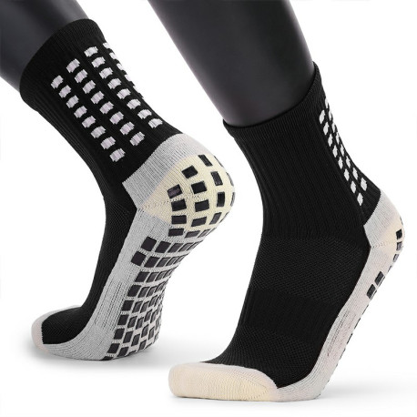2 Pairs Men Anti Slip Football Socks Sport Socks Athletic Long Socks - Black