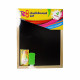 Black Chalkboard Set Includes 4 Coloured Chalks and Eraser